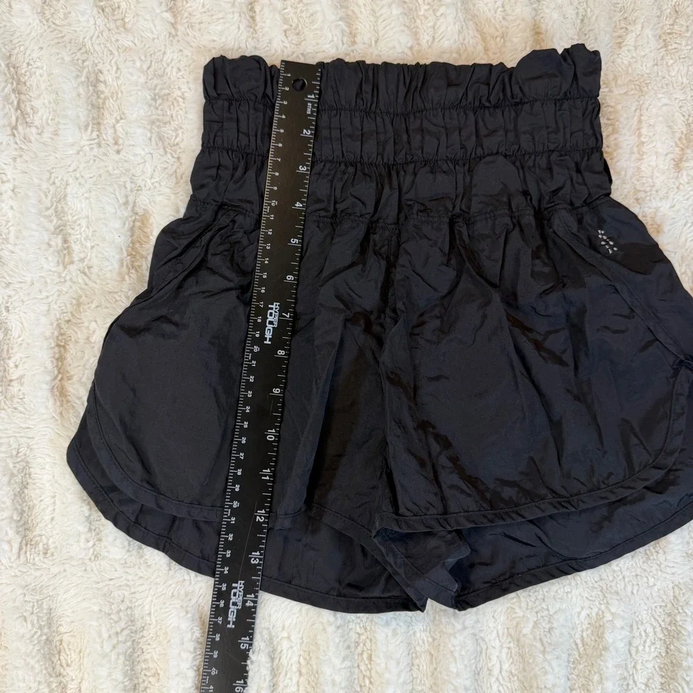 Free People Movement The Way Home Shorts Black High Waist Smocked Athletic XS